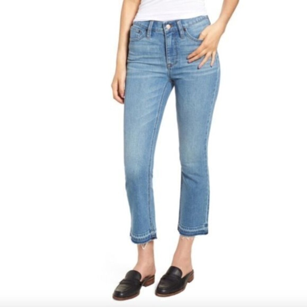 J. Crew Billie Demi Boot Crop Jeans 25 Redwood Wash (Light/Medium Blue)